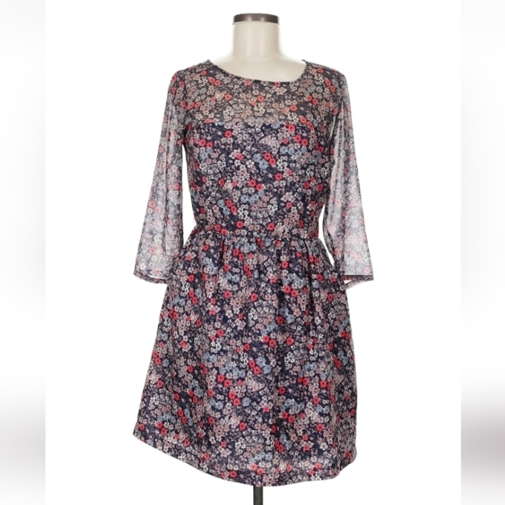 Stradivarius Floral Long Sleeve A‑Line Floral Long Sleeve A‑Line Dress Women’s M